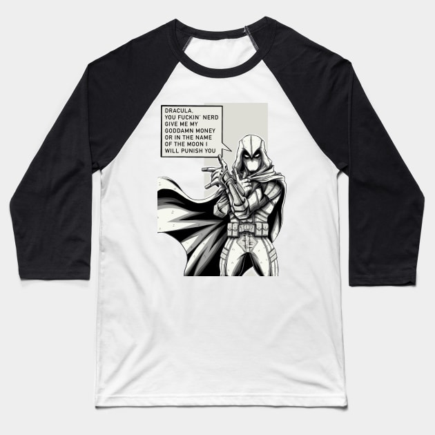 MOON KNIGHT Baseball T-Shirt by Zoe Grave